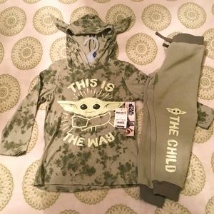 NWT Toddler Size 4T Walmart Star Wars The Child Hoodie and Sweatpants Baby Yoda